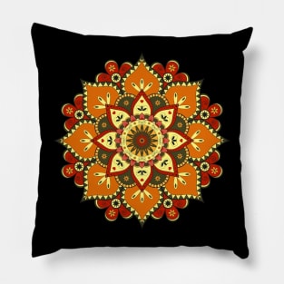 Orange Mandala Pillow