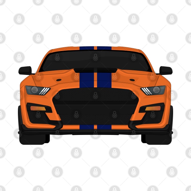 Shelby GT500 2020 Twister-Orange + Kona-Blue Stripes by VENZ0LIC