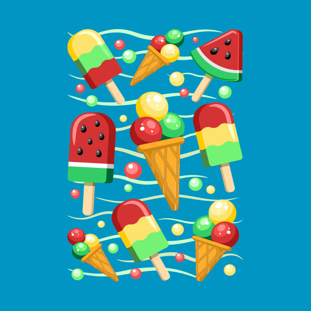 Ice Cream Fruity Juicy and Fresh Summer by BluedarkArt