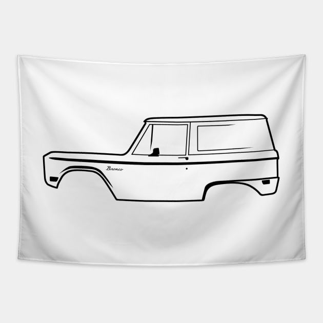 1966-1977 Ford Bronco Black no Logo Tapestry by The OBS Apparel