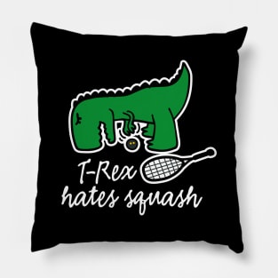 T-Rex hates squash squash dinosaur squash player (light design Pillow