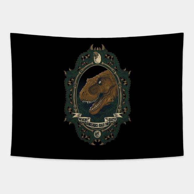 Jurassic Frame Tapestry by salihgonenli