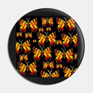 AUTUMN TIGER BUTTERFLY ORANGE YELLOW GOLD AND BLACK Pin