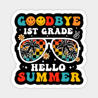 Goodbye 1st Grade Hello Summer Groovy Retro Last Day Of School Magnet