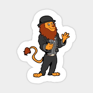 Cartoon lion as carpenter Magnet