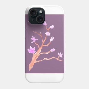 flower, floral, branch, plant, ecology, environment, nature, natural, watercolor, art, painted, hand-drawn Phone Case