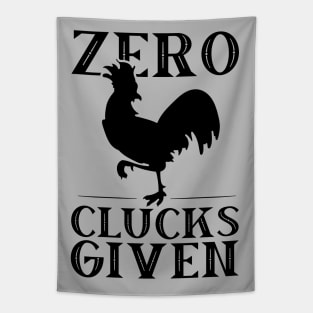 Funny Retro Chicken- Zero Clucks Given Tapestry