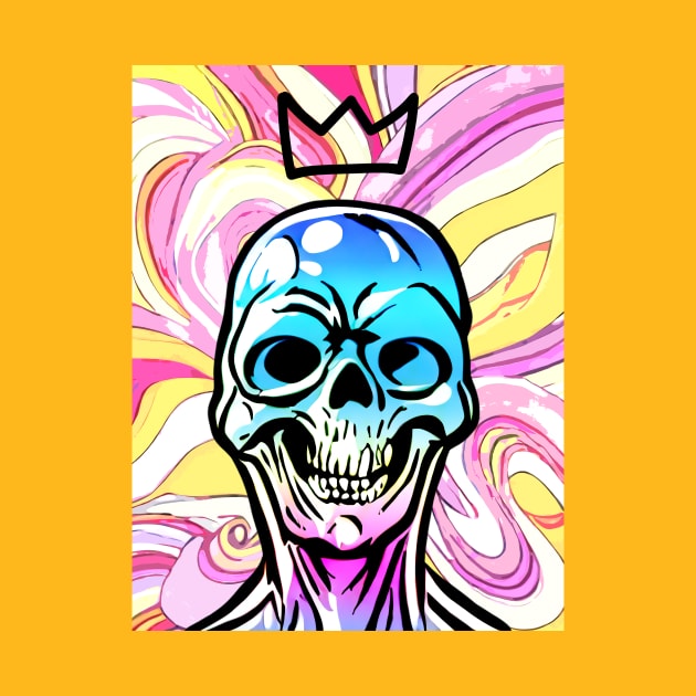 Skeletor King | Skeleton King | Apocalypse Art | Skull King | Rainbow by Tiger Picasso