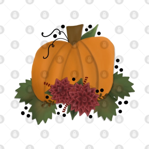 Fall Pumpkin Floral by cassi-b-designs