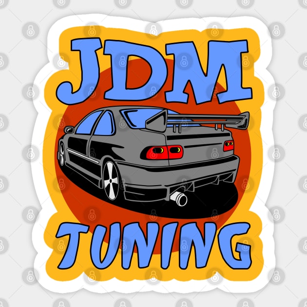 JDM Tuning Car Japan Gift T-Shirt Red Sun - Jdm - Sticker