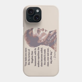 Simone de Beauvoir Portrait and Quote Phone Case