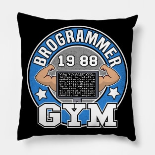 Funny Brogrammer Gym Logo Programmer Fitness Coder Pillow