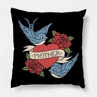 Vintage heart tattoo - Mother Pillow