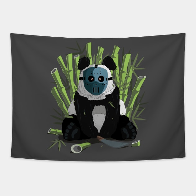 Bamboo serial killer Panda Tapestry by CrimsonsDesign