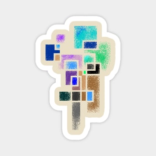 Abstract Color Cube Pattern Magnet