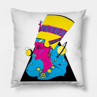 CMYK Nefertiti and The Stars Pillow