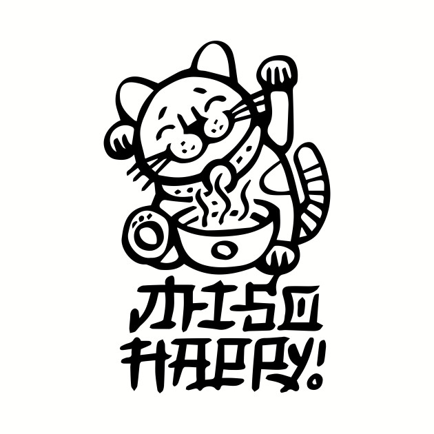 Miso Happy Japanese Cat Lover Pun Anime And Manga Baseball T