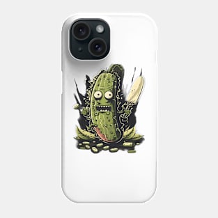 Pickle with a knife Phone Case