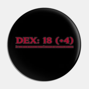 DEX: 18 Stealth Check Pin