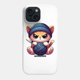 Angry Critters - Kitten Knitting Phone Case