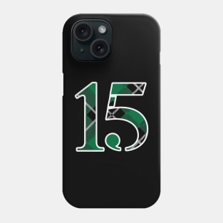 15 Sports Jersey Number Green Black Flannel Phone Case