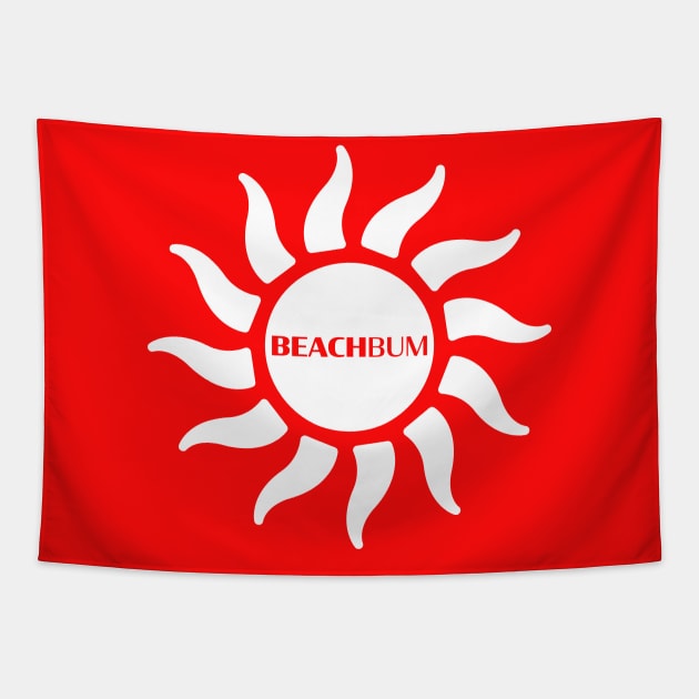 Beach Bum: Full Sun (White) Tapestry by Long Legs Design