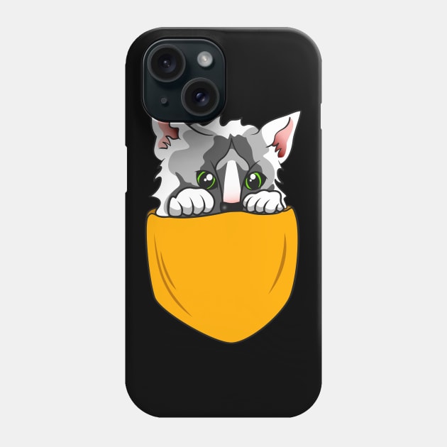 Cute Pocket Cat Kitty funny Chest Bag Phone Case by Foxxy Merch