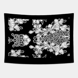 Paisley BALI BATIK Monochrome flowers Tapestry