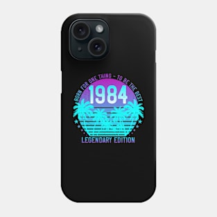 Vintage 1984 Birthday 37th Vaporwave Aesthetic Sunset Palm Phone Case