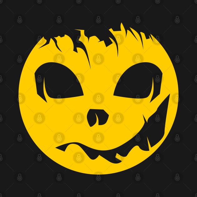 Halloween icon illustration in deep yellow color by Aloenalone