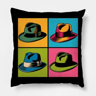 Pop Art Hat Parade: Dynamic National Hat Day Pillow