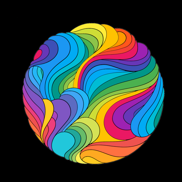 Trippy Hippie Rainbow Swirl by Phantastique