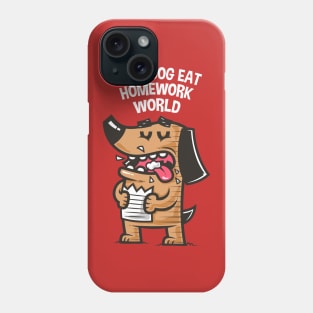 Dog Eat Homework World Phone Case