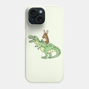 Bunny riding dinosaur Phone Case