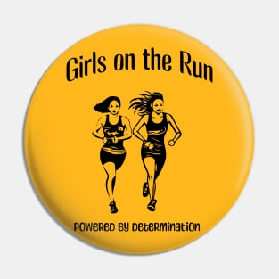 Girls Running Powered by Determination Pin