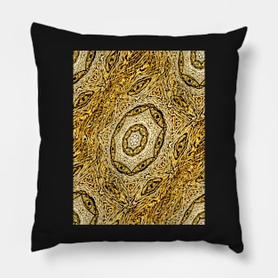 Magical Star Symbol In Gold Wavy Streams Pillow