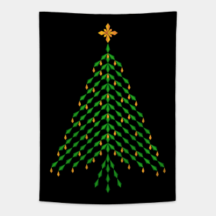 Elegant yellow and green crystal Christmas Tree Tapestry