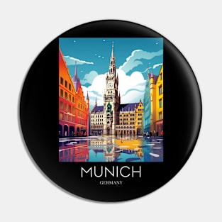 A Pop Art Travel Print of Munich - Germany Pin