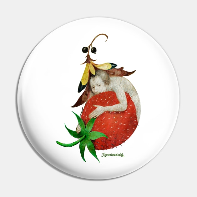 Strawberry Lover - Hieronymus Bosch Pin by ArtOfSilentium