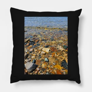 Vibrant Rocky Beach Pillow