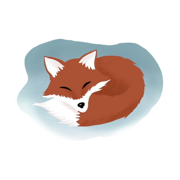 Sleeping fox by WhiteRave