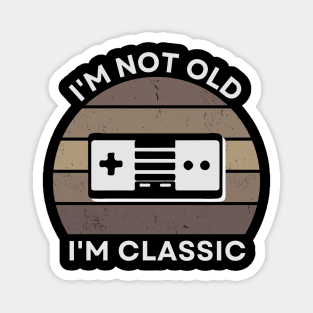 I'm not old, I'm Classic | Game Controller | Retro Hardware | Sepia | Vintage Sunset | '80s '90s Video Gaming Magnet