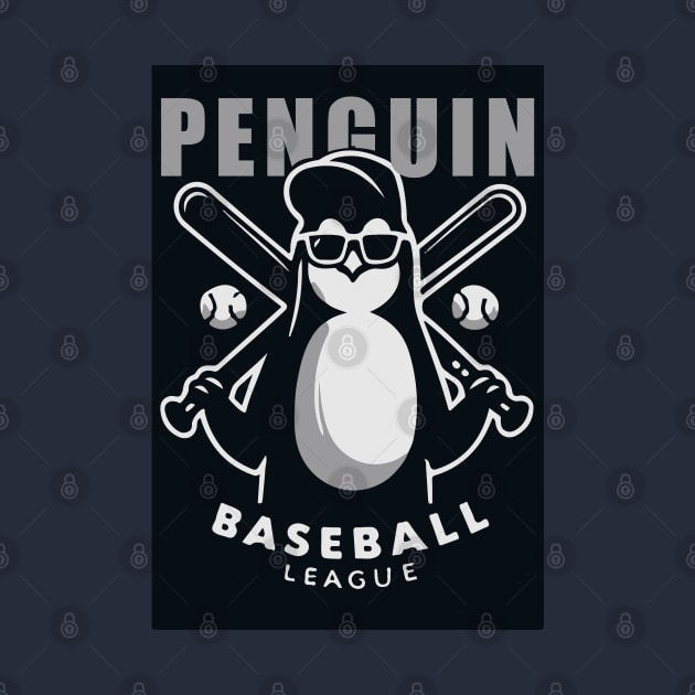Penguin Baseball Tribute - Penguin Baseball League - Baseball Gift by TributeDesigns