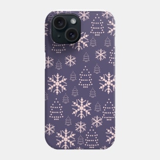 Happy New Year Holiday Vibes Snowflakes Tree Pattern Phone Case