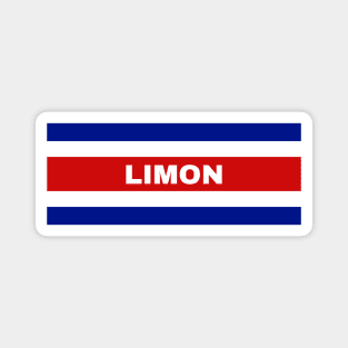 Limon City in Costa Rican Flag Colors Magnet