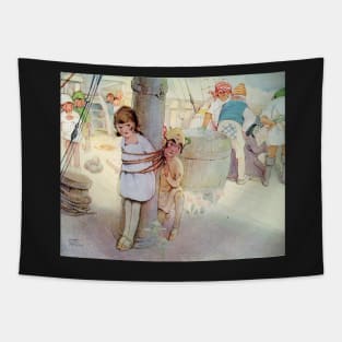 Peter Rescues Wendy from Pirates - Mabel Lucie Attwell for Peter Pan Tapestry