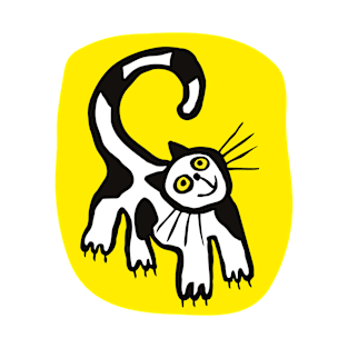 Black and White Cat in Yellow T-Shirt