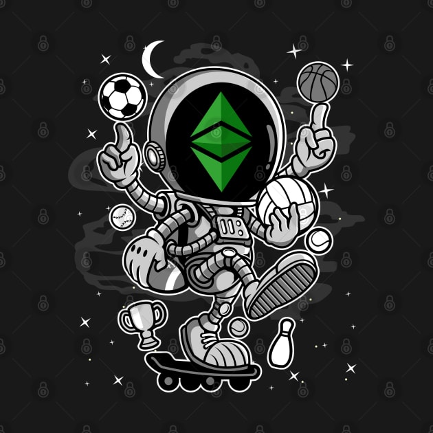 Astronaut Skate Ethereum Classic ETH Coin To The Moon Crypto Token Cryptocurrency Blockchain Wallet Birthday Gift For Men Women Kids by Thingking About