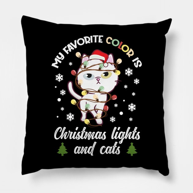 my favorite color is christmas lights and cats Pillow by star trek fanart and more