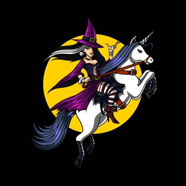 Witch Riding A Unicorn by underheaven